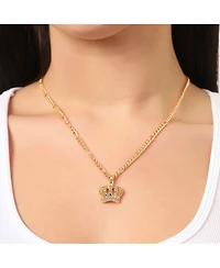 Juicy Couture Crown Pendant Necklace & Stud Earrings Set - Pink Crystal Embellished
