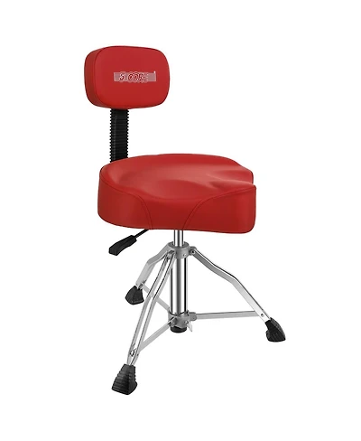 5 Core Drum Throne with Backrest Thick Padded Adjustable Guitar Stool Motorcycle Style Saddle Music Chair Seat for Adult Drummers