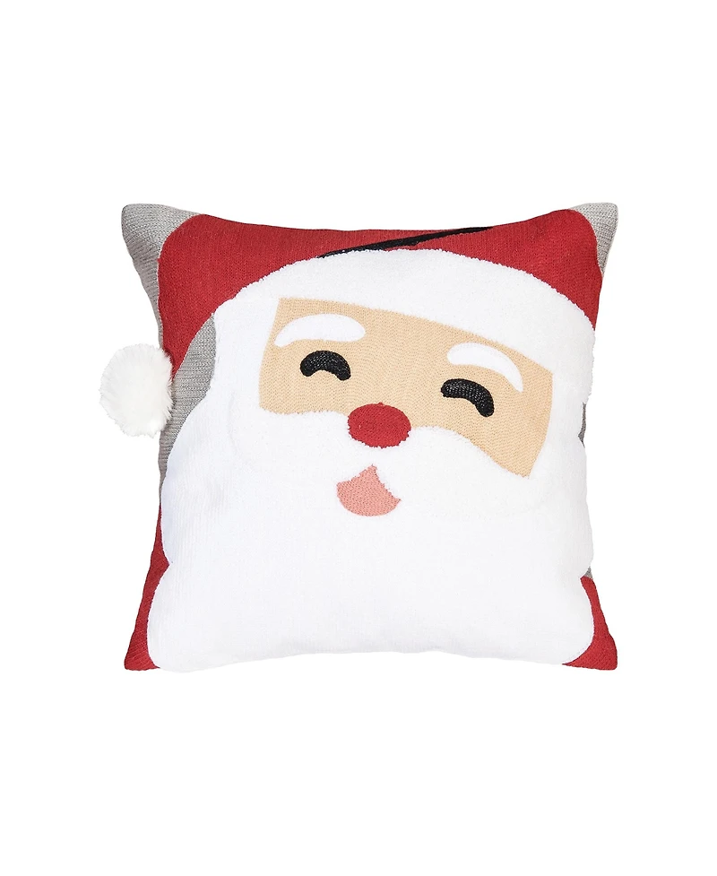 Santa Face 14" x 14" Christmas Holiday Throw Pillow
