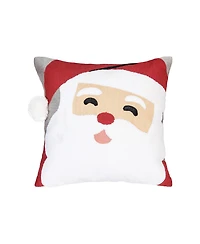 Santa Face 14" x 14" Christmas Holiday Throw Pillow