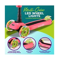 SereneLife Infinity 3-Wheel Kids Scooter With Led Wheels & Comfort Seat - Leopard
