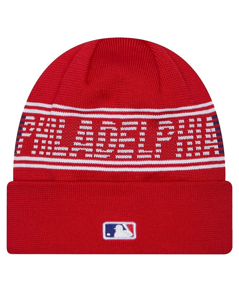New Era Men's Red Philadelphia Phillies Authentic Collection Cuffed Knit Hat