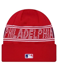 New Era Men's Red Philadelphia Phillies Authentic Collection Cuffed Knit Hat