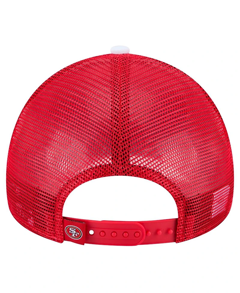 New Era Big Boys and Girls Scarlet San Francisco 49ers Sport Night Color Block 9FORTY A-Frame Trucker Adjustable Hat