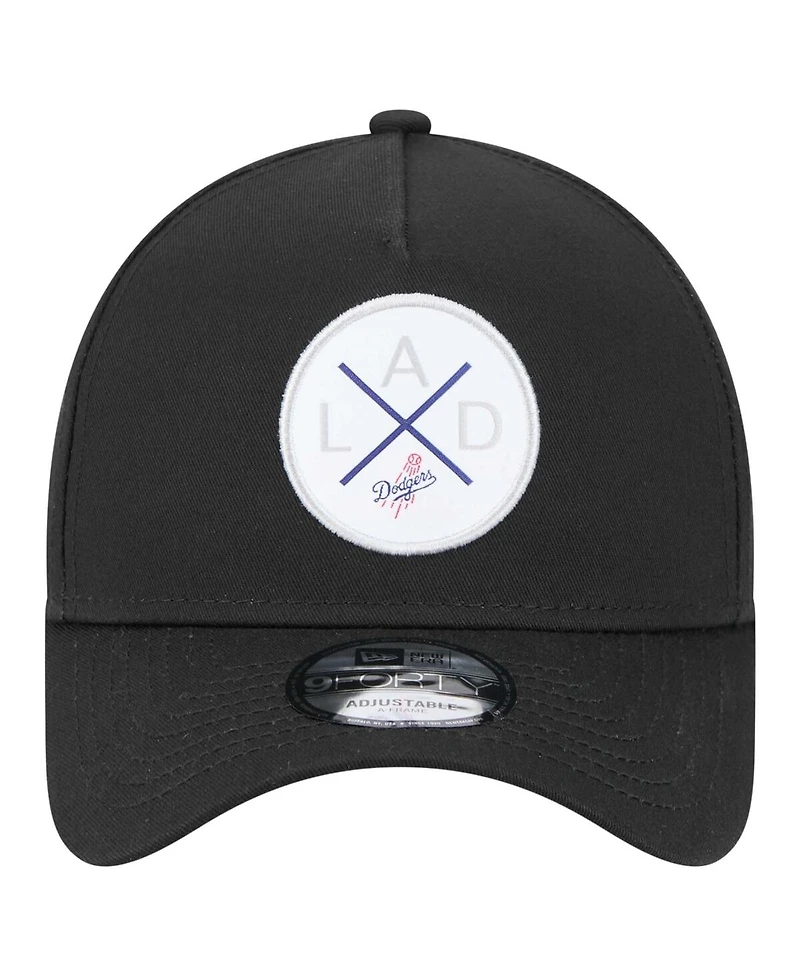 New Era Men's Black Los Angeles Dodgers 9FORTY A-Frame Adjustable Hat