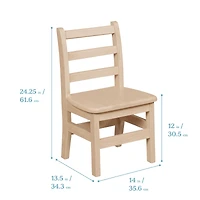 ECR4Kids 24in x 36in Rectangular Hardwood Table and Chair Set, 12in Seat Height