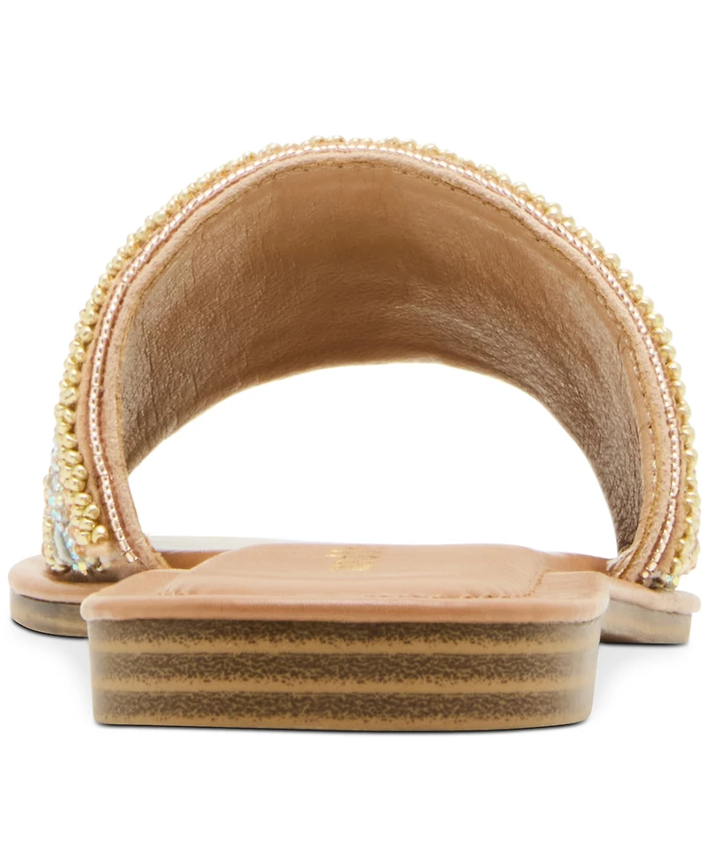 Madden Girl Friendship Embellished Slide Flat Sandals