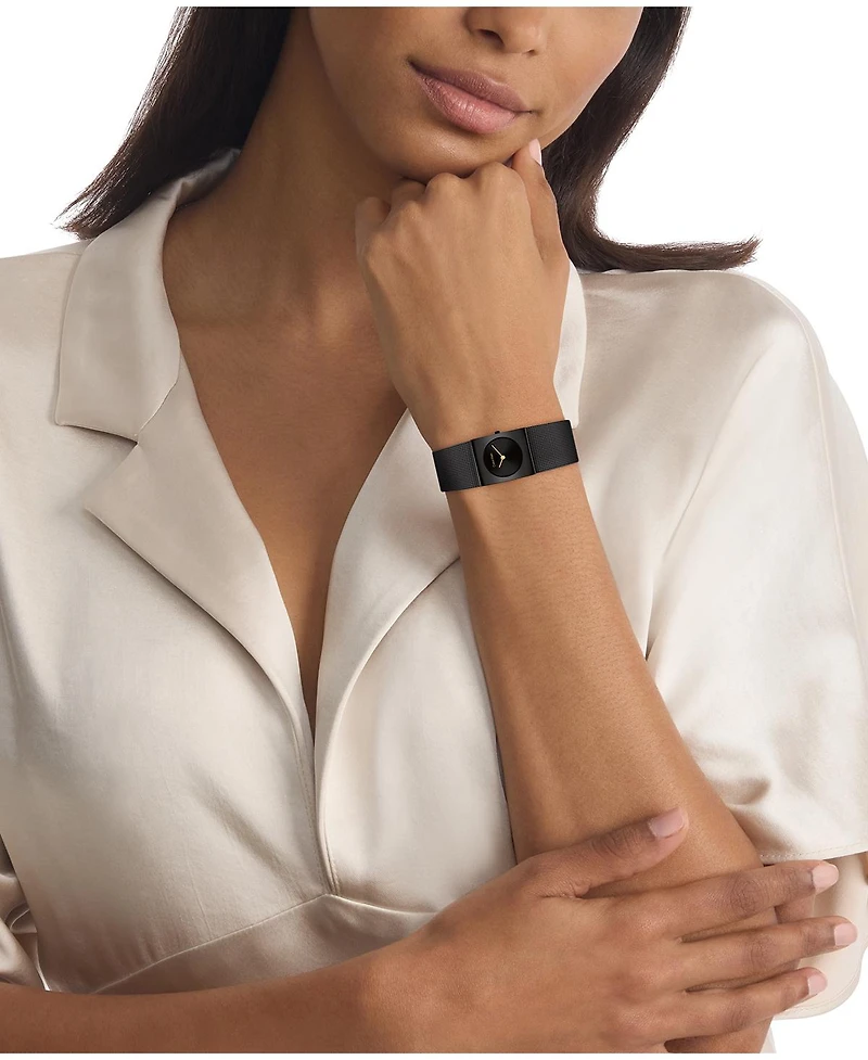 Calvin Klein Women's Ck Pulse Black Ionic Plated Mesh Bracelet Watch, 26.4mm
