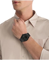 Calvin Klein Men's Distinguish Gmt Black Ionic Plated Watch Bracelet, 44mm