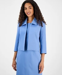 Le Suit Women's Cropped Open-Front Jacket & Empire-Seamed Sheath Dress Set, Regular Petite
