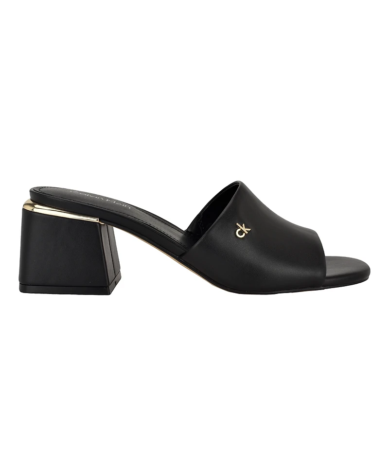 Calvin Klein Women's Rowena Block Heel Slip-On Sandals
