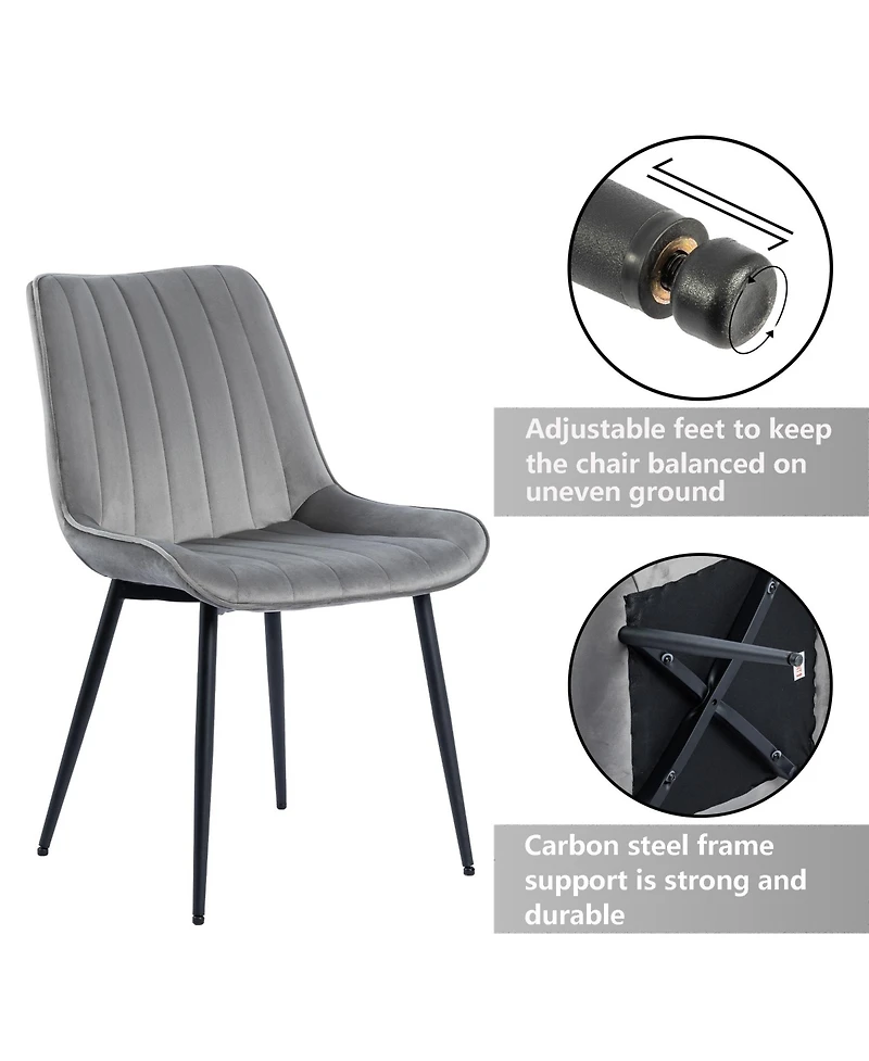 Dyhome Mid Century Dining Chairs, Upholstered Metal Side Chair