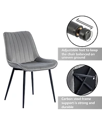 Dyhome Mid Century Dining Chairs, Upholstered Metal Side Chair