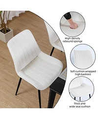 Dyhome Mid Century Dining Chairs, Upholstered Metal Side Chair