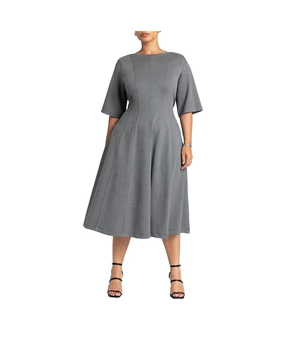 Eloquii Women's Seam Detail Ponte Work Dress