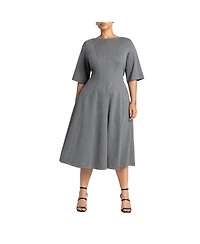 Eloquii Women's Seam Detail Ponte Work Dress