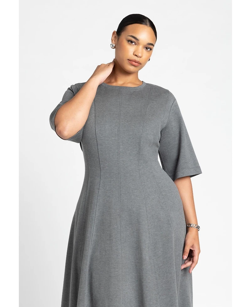 Eloquii Women's Seam Detail Ponte Work Dress