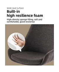 Dyhome Linen Upholstered Swivel Side Chair, Mid Century Modern Dining Chairs with Metal Frame, Set of 1