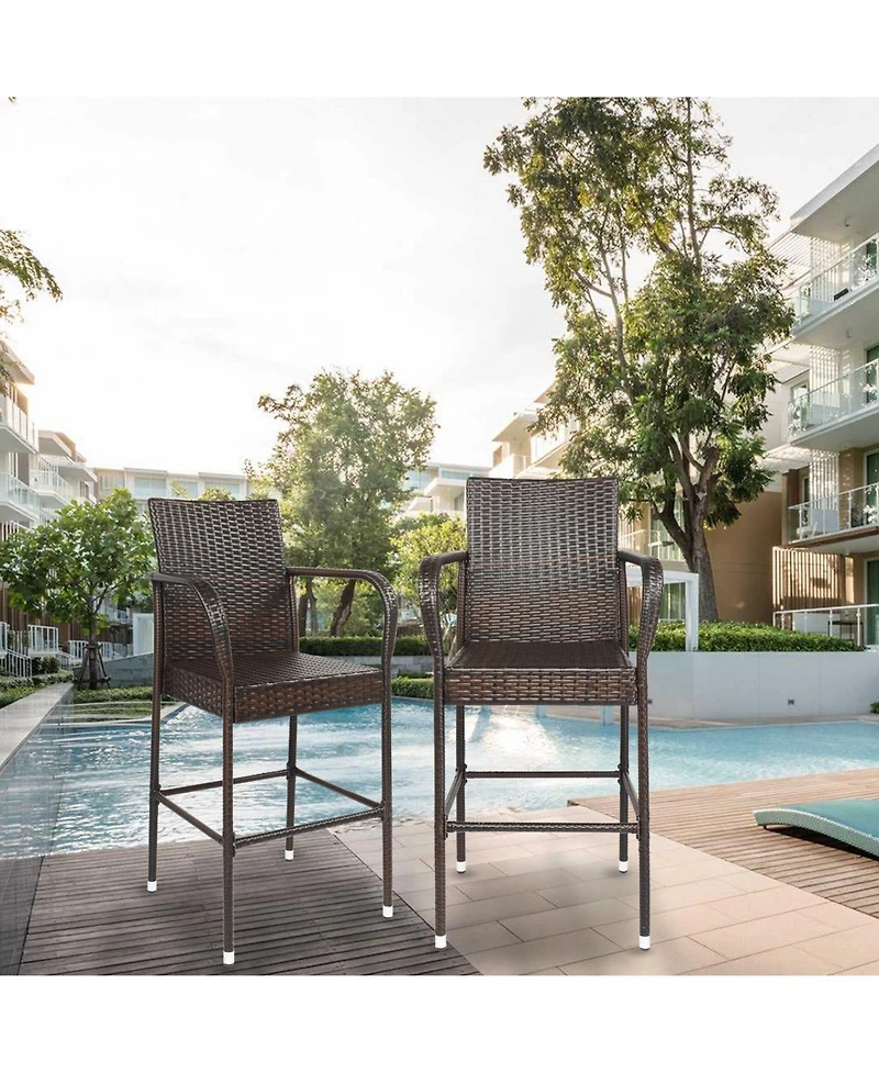 Slickblue 2-Piece High Bar Chair Set for Kitchen Island or Home Bar