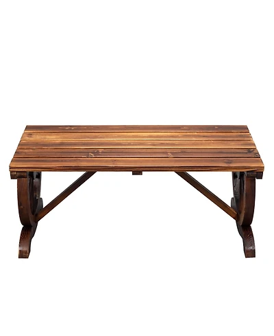 Slickblue 2-Person Garden Bench, Outdoor Wagon Wheel Porch Bench for Backyard Patio Garden