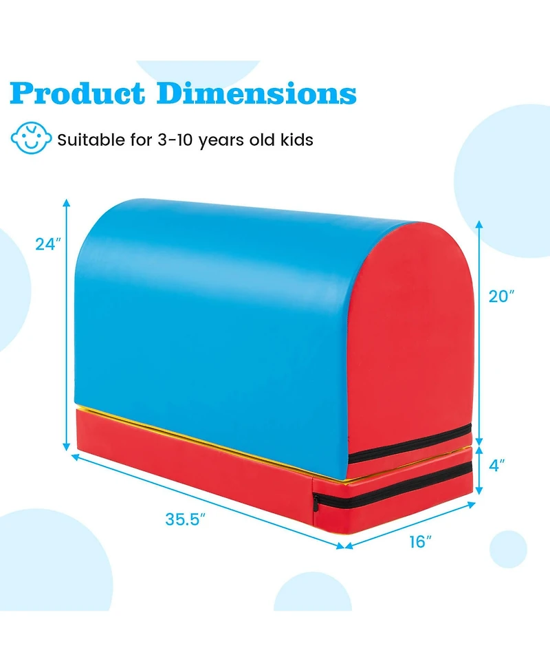 Mailbox Tumbling Mat Gymnastics Vaulting Box with Detachable Mat & Carrying Handle