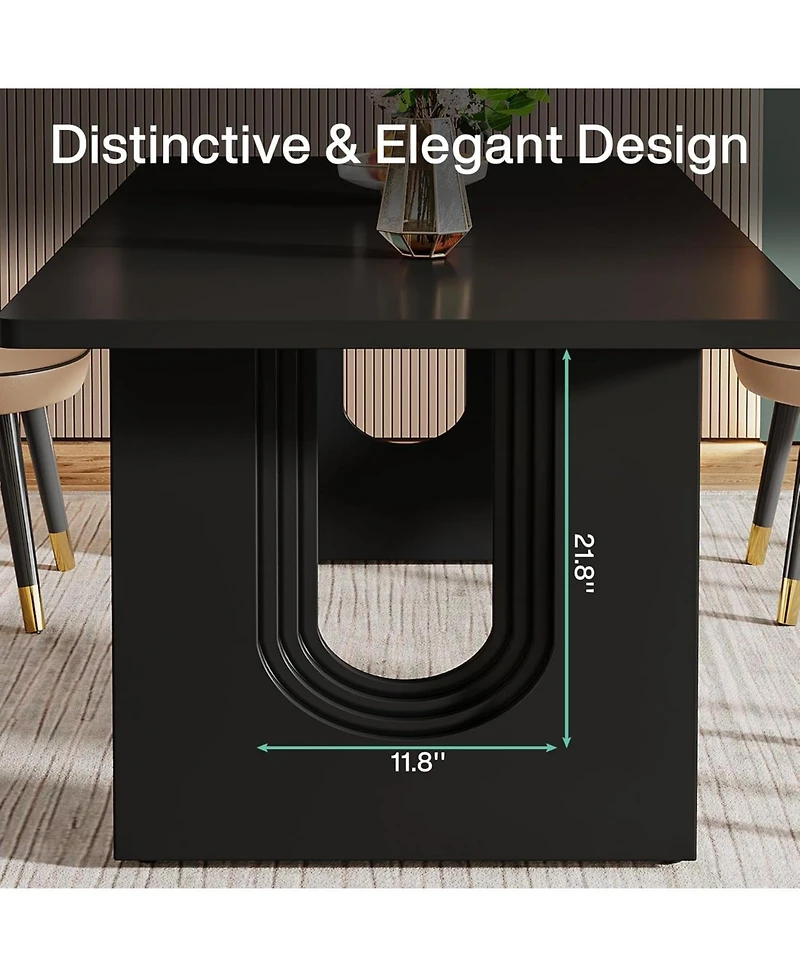 Tribesigns Modern Dining Table for 6 to 8 People, 71" Large Kitchen Table, Rectangular Long Dinner Kitchen, Room, Living