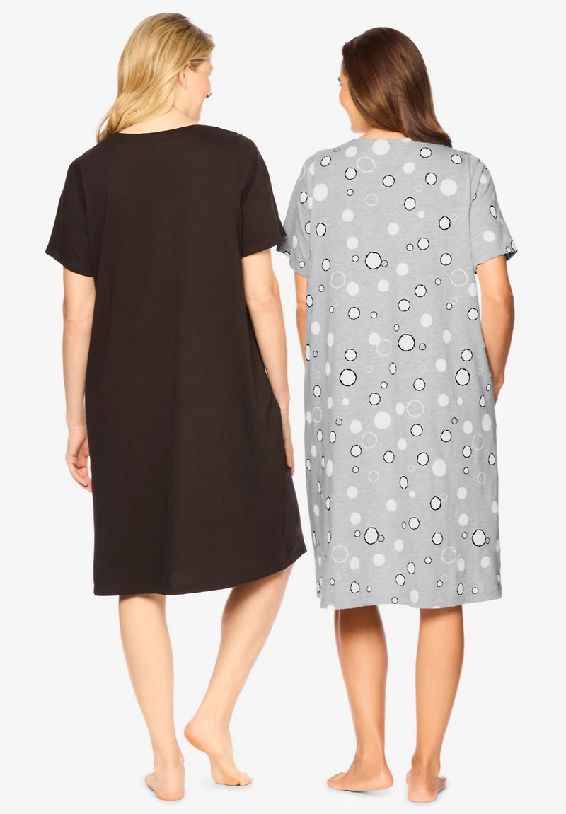 Dreams & Co. Women's 2-Pack Sleepshirt