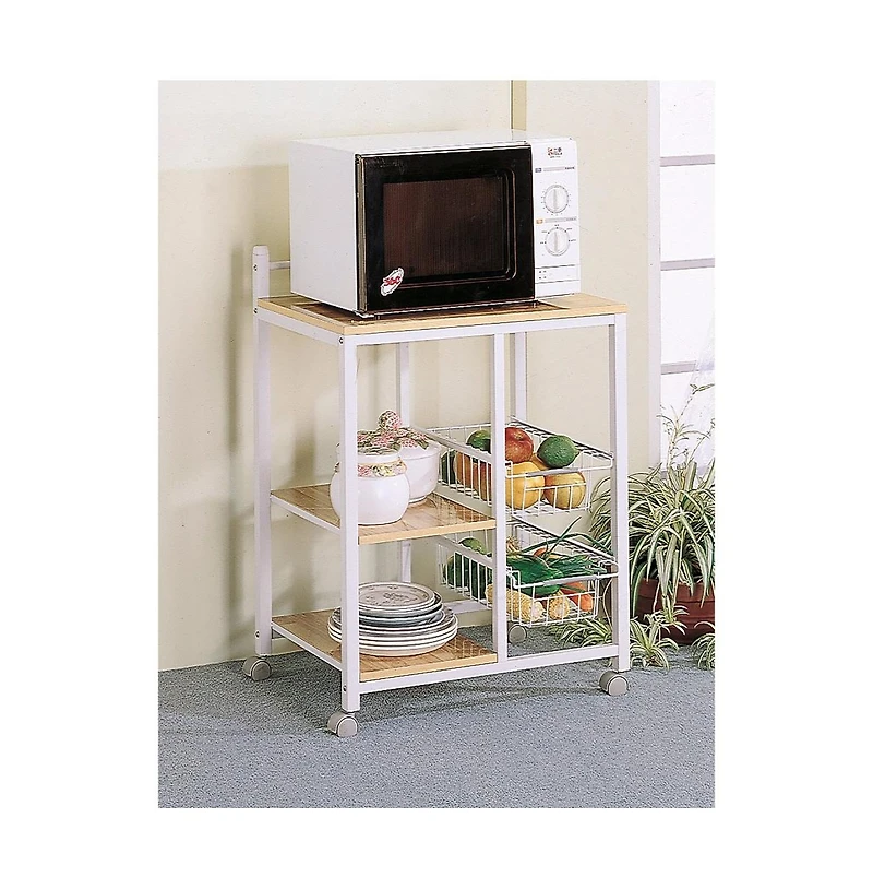 Slickblue Kitchen Cart with 3 Shelves and 2 Storage Compartments Stylish and Functional Storage for Kitchen or Dining Area