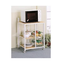 Slickblue Kitchen Cart with 3 Shelves and 2 Storage Compartments Stylish and Functional Storage for Kitchen or Dining Area