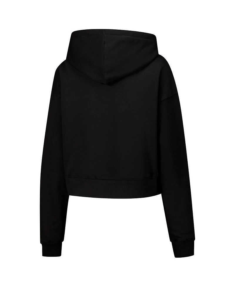 Freeze Max Women's Black Disney Minnie Mouse Cropped Pullover Hoodie
