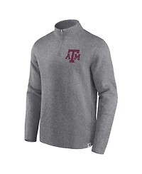 Fanatics Men's Heather Gray Texas A&M Aggies Vintage Fleece Quarter-Zip Jacket