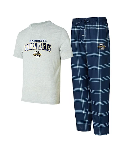 Concepts Sport Men's Blue/Gray Marquette Golden Eagles T-Shirt Pants Sleep Set