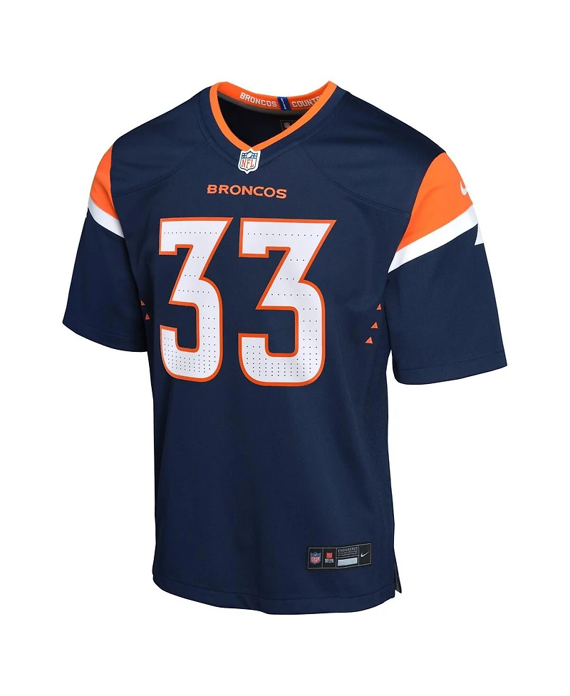 Nike Big Boys and Girls Javonte Williams Navy Denver Broncos Mile High Collection Game Jersey