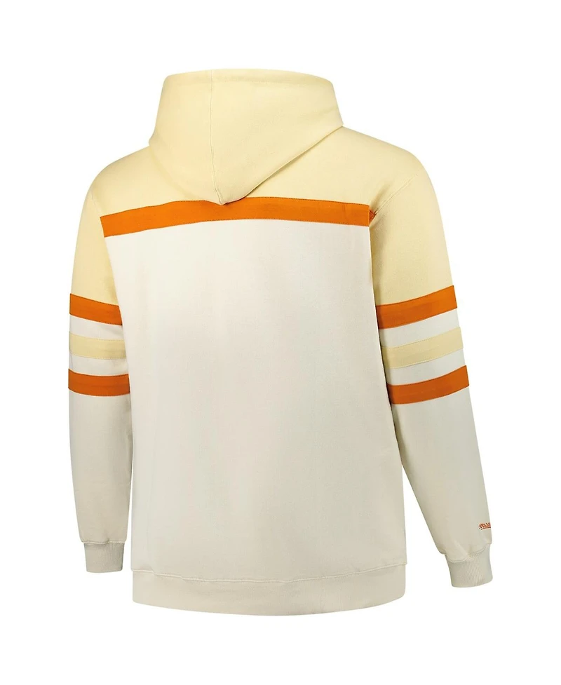 Mitchell & Ness Men's Cream Texas Longhorns Big Tall Head Coach Pullover Hoodie