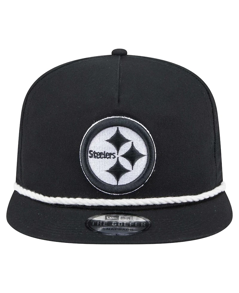 New Era Men's Black Pittsburgh Steelers B-Dub Golfer Snapback Hat