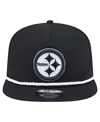 New Era Men's Black Pittsburgh Steelers B-Dub Golfer Snapback Hat