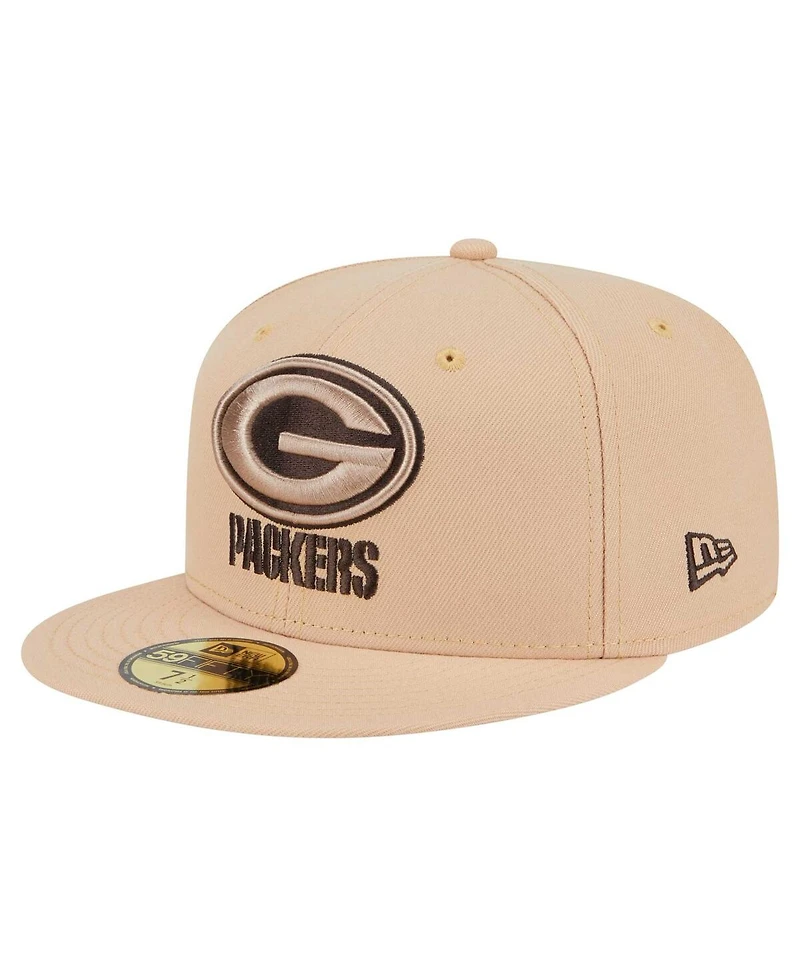New Era Men's Tan Green Bay Packers Candied Pecan 59FIFTY Fitted Hat