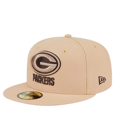 New Era Men's Tan Green Bay Packers Candied Pecan 59FIFTY Fitted Hat
