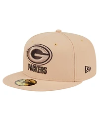 New Era Men's Tan Green Bay Packers Candied Pecan 59FIFTY Fitted Hat