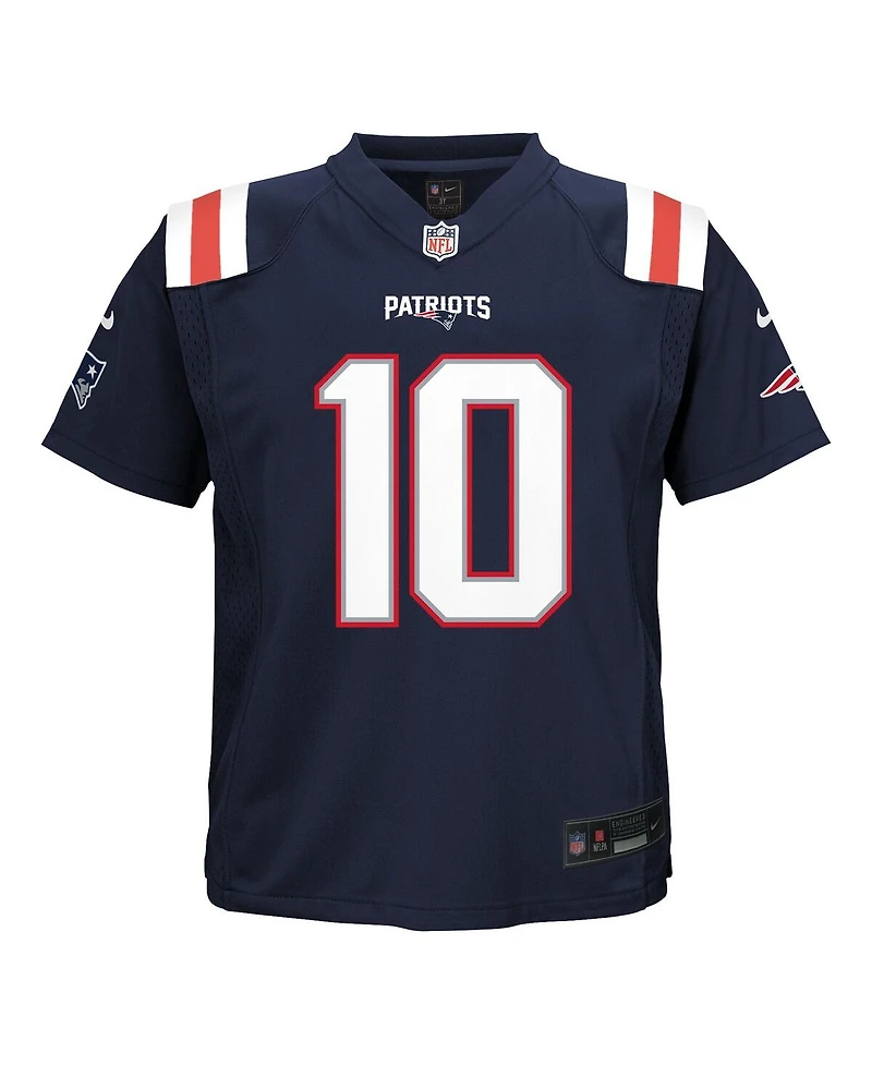 Nike Baby Boys and Girls Drake Maye Navy New England Patriots Team Player Game Jersey