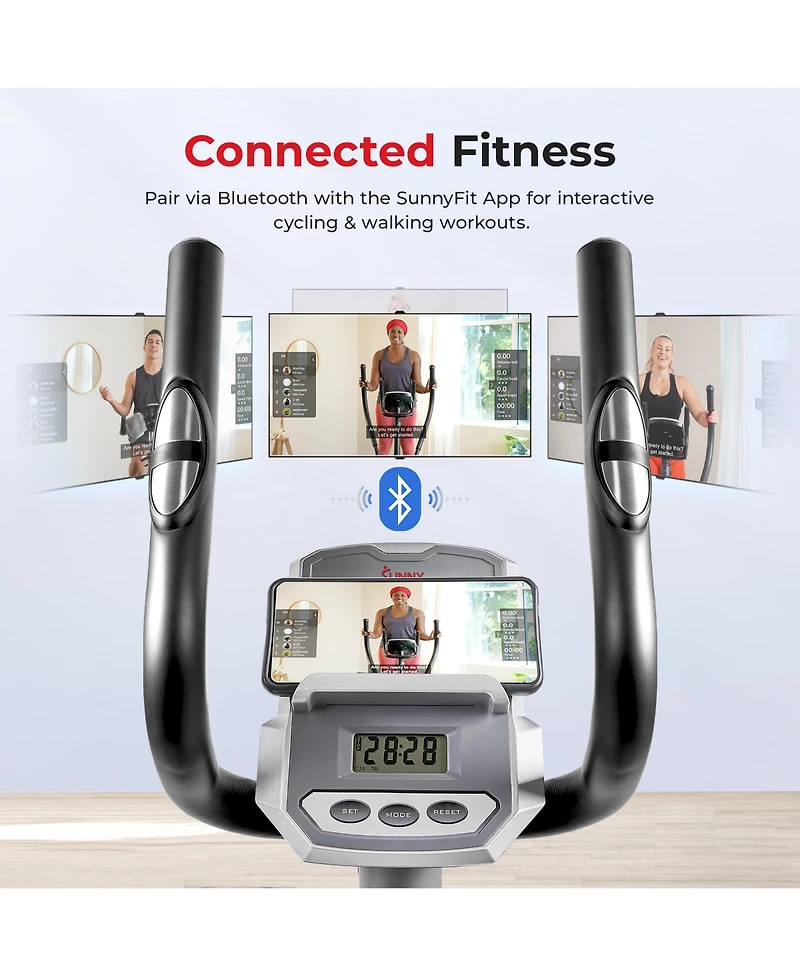 Sunny Health & Fitness Smart Compact Sit and Stand Elliptical