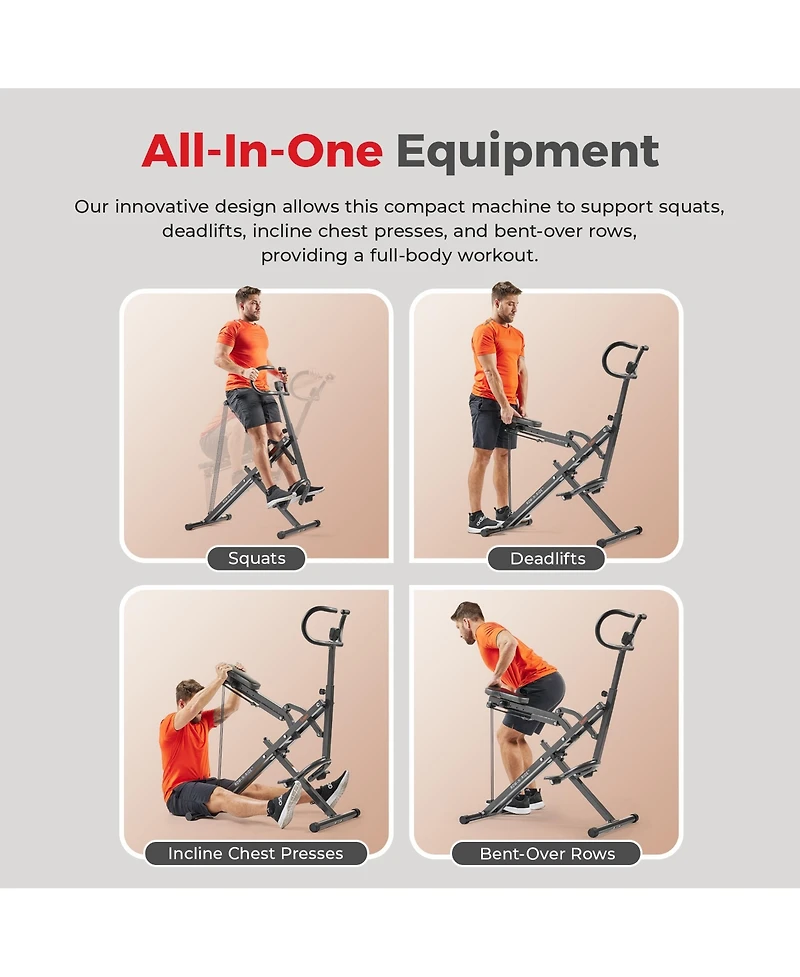 Sunny Health & Fitness Upright Row-n-Ride Plus Assisted Squat Machine