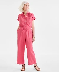 Style & Co Petite Gauze Wide-Leg Pull-On Pants, Created for Macy's