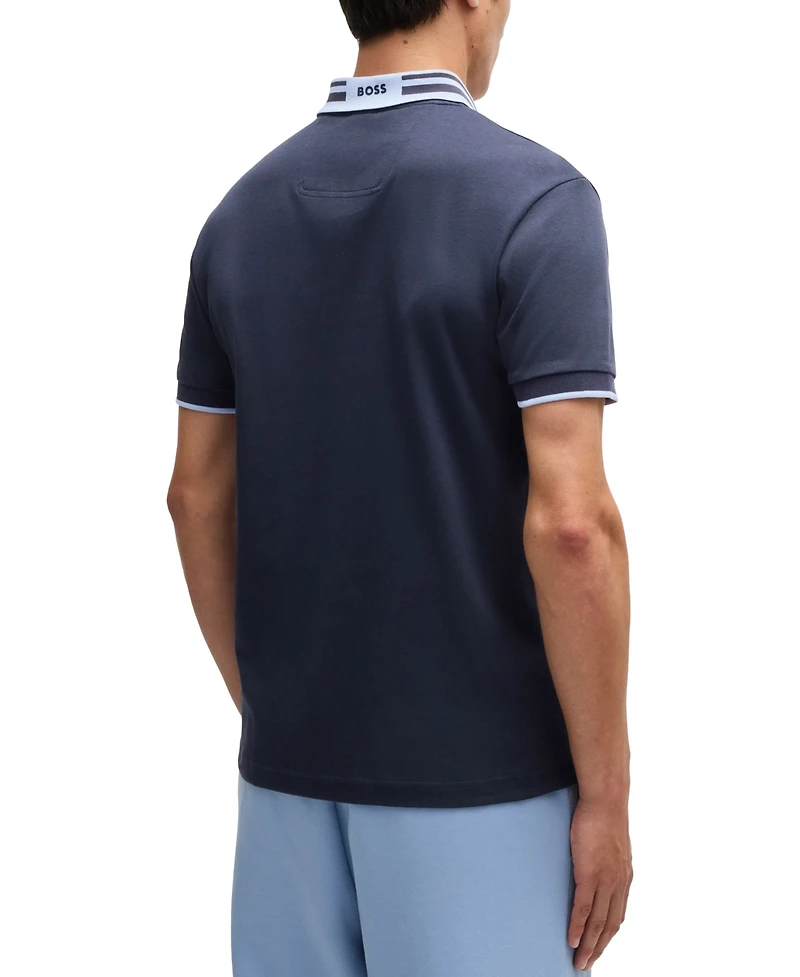 Boss by Hugo Men's Slim-Fit Striped-Collar Polo