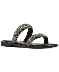 Madden Girl Partly Rhinestone Two-Band Slide Sandals