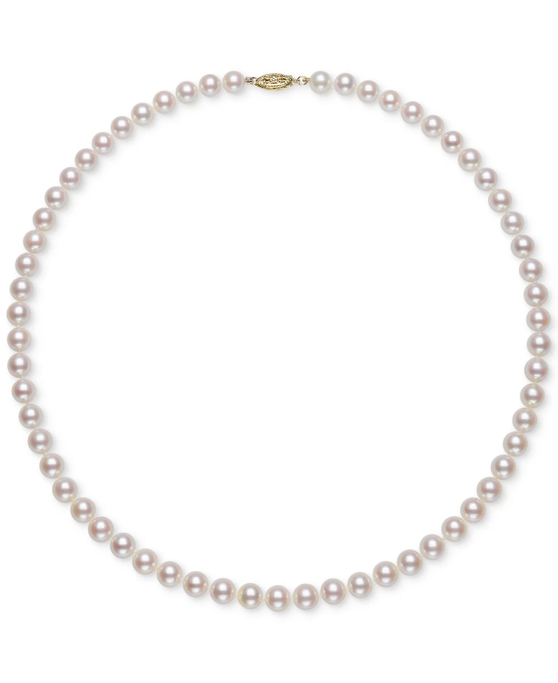 Belle de Mer Cultured Akoya Pearl (6-1/2-7mm) Classic 18" Collar Necklace