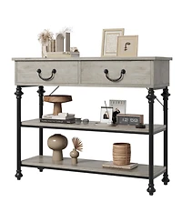 Gaomon Console Tables for Entryway, Small Entryway Table with 2 Drawers, Narrow Storage Shelves Living Room, Hallway Table, Sof