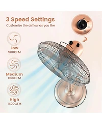 16" Standing Pedestal Fan with 3 Speed Settings Carrying Handle Aluminum Blades