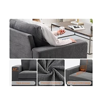 Comfy Couch for Living Room, 83-inch Corduroy Sofa with Removable Cover, 3 Seater Modern Deep Seats Bedroom Apartment Home Office,