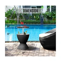 SereneLife Cool Bar Outdoor Patio Furniture With 7.5-Gallon Cooler